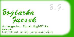 boglarka fucsek business card